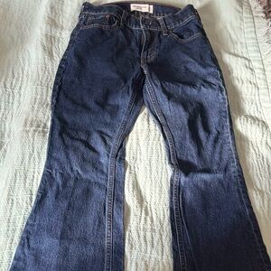 Abercrombie & Fitch Dark Blue Mid Rise Bootcut Jeans